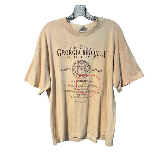 Vintage Georgia Red Clay Crewneck T-Shirt Hanes Heavyweight XL - Picture 1 of 7